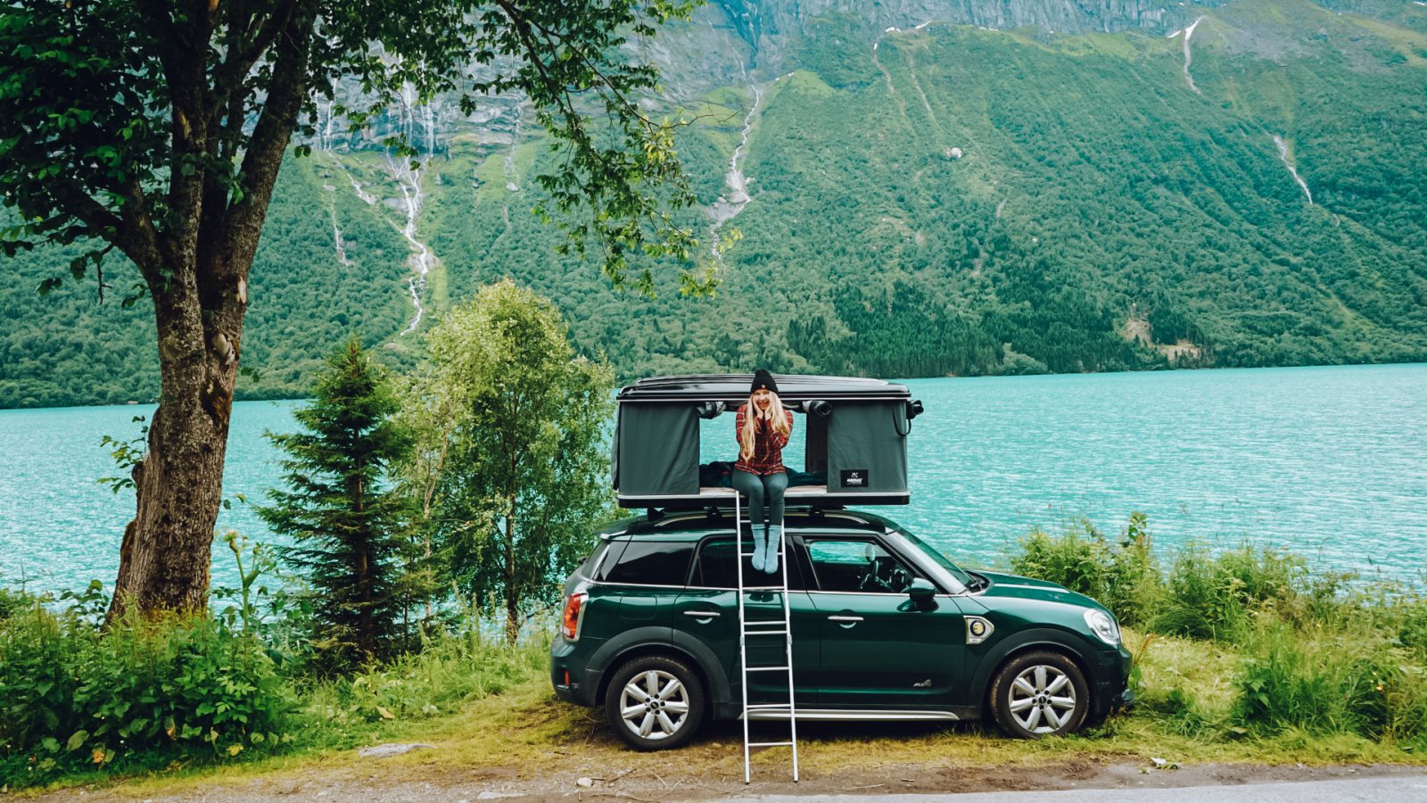 Lovatnet+Road+Trip+Camping+Norway+Autohome+Minicooper+Rooftop+Tent